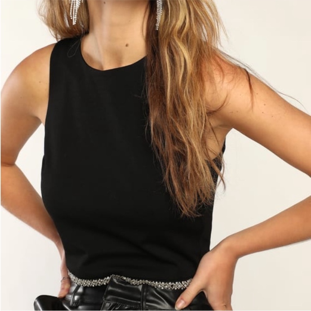 Rhinestone Crop Top